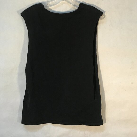 Vintage Rock Nirvana Smiley Face Punk Grunge Cropped Black Tank Top Tee T Shirt - Picture 5 of 5